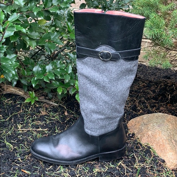 Black and gray tall boots - Picture 4 of 8